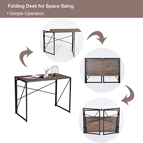 Folding-Desk-Laptop-Computer-Table-Writing-Study-Computer-Desks-with-Metal-Frame-Folding-Home-Office-Desk-for-Small-Spaces-394-Inches-No-Assembly-Required-Esspresso