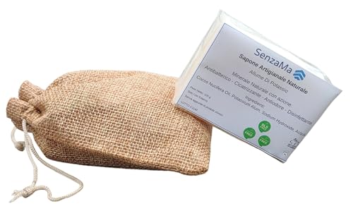Sapone Naturale Artigianale all’Allume di Potassio – Saponetta Deodorante Idratante per Mani, Piedi e Corpo – Made in Italy