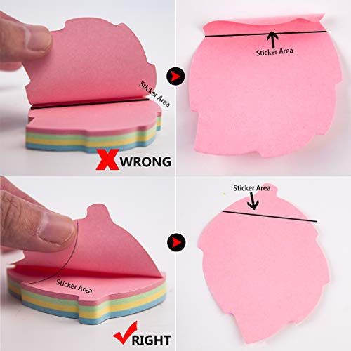 Image of Leaf Sticky Notes 1000 Sheets Mixed 4 Colors Bulk Self Stick Notes | OSOPOLA Leafshaped Selfstick Notes 1000 Sheets 4 Mixed Colors For Office School Home UAP0313