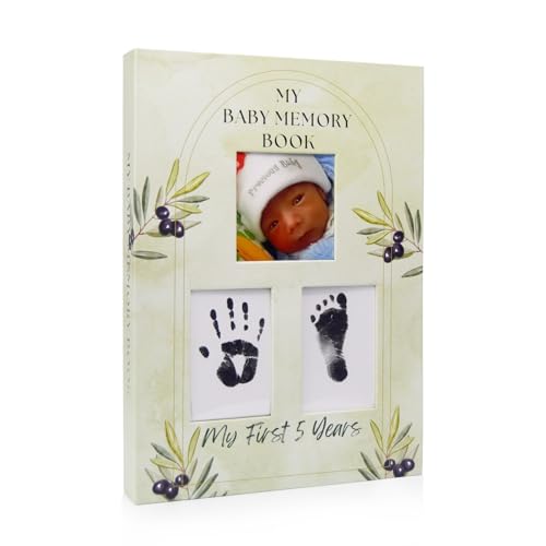 Image of ATLOE My Baby Memory Book: My First 5 Years Keepsake Journal for Boy or Girl A Milestone Book for Every Event from Birth to Age 5 Gender Neutral Scrapbook Photo Album with Ink Pad Pregnancy Must Haves