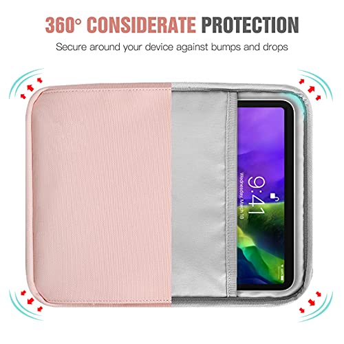 Image of TiMOVO 9-11 inch Tablet Sleeve Bag Carrying Case with Strap, Pink | Fits iPad A16 11 inch, Pad Air 11 /5th & 4th 10.9 inch, 10th Gen /10.2 inch, Galaxy Tab A11 Plus, Multi-Pocket, Handle, Padded Protection