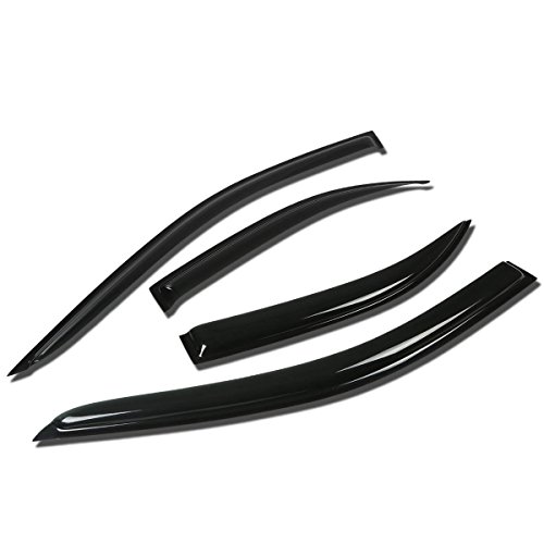 DNA MOTORING WVS-068 4pcs Window Vent Visor Deflector Rain Guard (Dark Smoke)