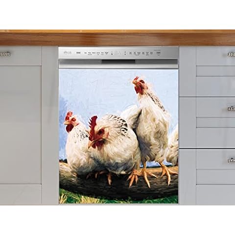 Home Appliances Stickers ,Dishwasher Magnet Sticker Cover Funny Chicken Decor Fridge Magnetic Door Panels Cover23 1/8”Wx26 H (Color-2) Cover