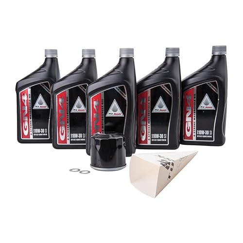 Tusk 4-Stroke Oil Change Kit Pro-Honda GN4 10W-30 Compatible with...