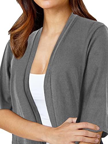 Women Open Front 1/2 Sleeve Shrug Cropped Bolero Cardigan3