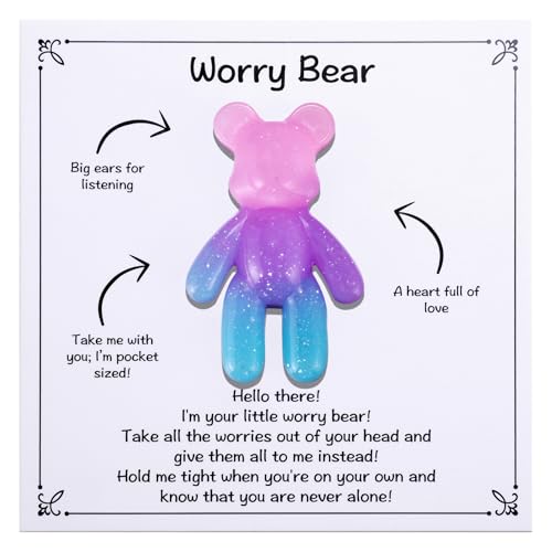 Image of Aesnefe Pocket Bear Hug, Anxiety Relief Gifts for Men Women, Mental Health Positivity Gift, Stress Relief Gifts for Her, Comforting Gift for Son Daughter Back to School, Pink Blue