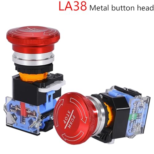 Bouton arrêt d'urgence LA38 22mm 10A de commutation étanche