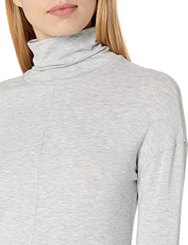 Amazon Brand - Daily Ritual Women's Soft Rayon Jersey Long-Sleeve Turtleneck Dress, Light Heather Grey, X-Large
