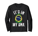 Photo Gallery divertente è nel mio dna bandiera del brasile impronta digitale maglia a manica Photo Gallery divertente è nel mio dna bandiera del brasile impronta digitale maglia a manica