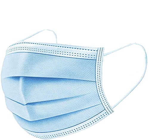 GreatDio(100 Pcs) 3 Ply Protective Face Mask, BFE >98% & PFE >95%, ISI, BIS, CE, ISO & TGA Certified, SITRA Tested, Complies to ISI Standards, Built-in Adjustable Nose Clip, Melt Blown Fabric