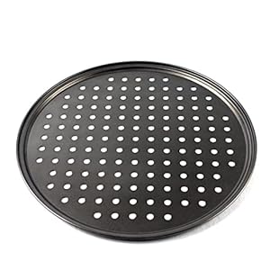 HAOHIZE Plat à Pizza avec Trous, Plat à Pizza en Acier au Carbone pour Four Plateau à Pizza Rond Antiadhésif Plat de Cuisson à Pizza Antiadhésif Machine à Pizza Perforée Écran à (28CM/11 pouces)