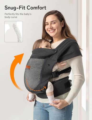 besrey Baby Carrier Newborn, Mesh Wraps Carrier for Mom Dad, Mens Front Back Infant Carry, Soft Summer Baby Holder Carry, Baby Gift Wrap, Cloth Shirt Kangaroo Carrying, Forward Chest Carrying