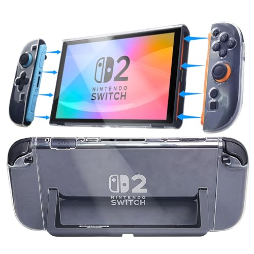 【Easy to Install】 This swicth2 case is easy to install and remove. The buttons are easy to access even with the plates on the front of the Switch 2. It's not slippery even when holding the switch for long periods of time.It can protect your Switch in case when you drop it. All cutouts are easy access to all ports and buttons.It can handle impacts and and anti-shock bumper and greatly protect the switch from accident drops.