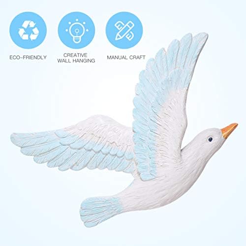 BESPORTBLE 3pcs Resin Birds Dove Wall Art Decorations ResinNautical Beach Seagulls Ornaments for Garden Coastal Wall Sculptures Decorations