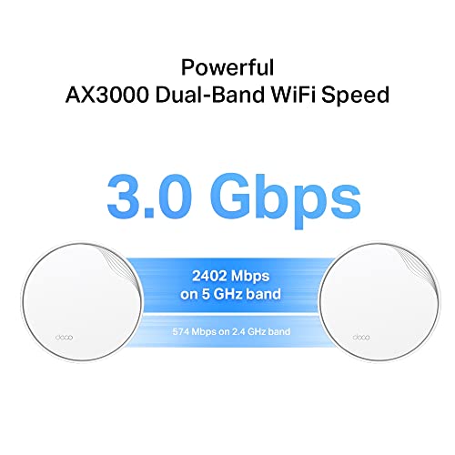 Image of TP-Link Deco X50-PoE AX3000 Whole Home Mesh WiFi 6 System with PoE | 3000 Mbps Wireless Gigabit Smart Dual Band Router | Multi-Gig 2.5 Gbps Wired Network | Pack of 2 | Alexa and Google Compatible