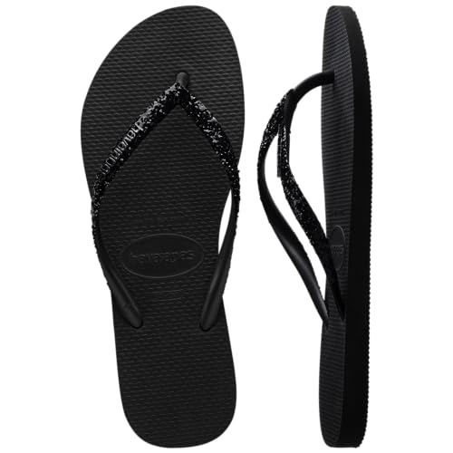 Flip-flop Havaianas Slim Glitter II Negru/Gri închis 35/36 Brazilia (SUA Bărbați 4/5, Femei 5/6) M
