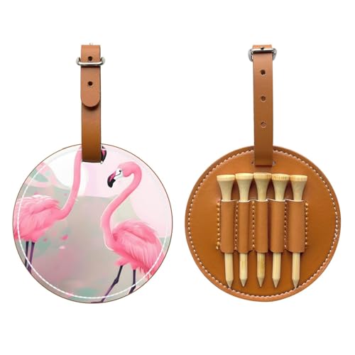 WXXWXD Love Flamingo Printed Golf Tee Storage Bag - Portable Storage, Easily Organize Tees