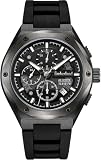 Timberland Cronografo Abbotville da uomo, colore nero, con cinturino in silicone, diametro cassa: 46 mm, TDWGQ2231203, Nero, Moderno
