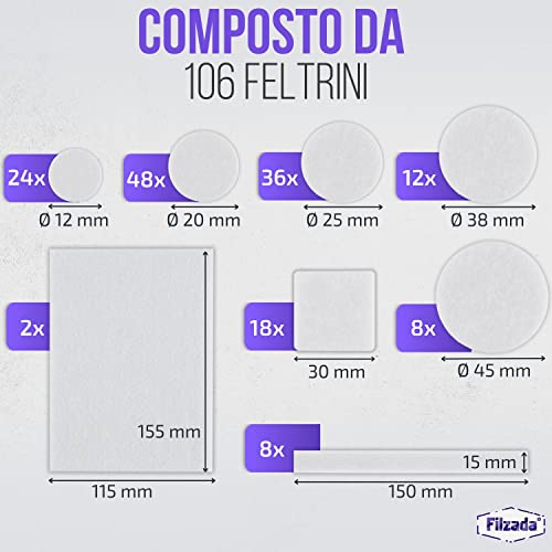 Filzada® Feltrini autoadesivi set 156 pezzi