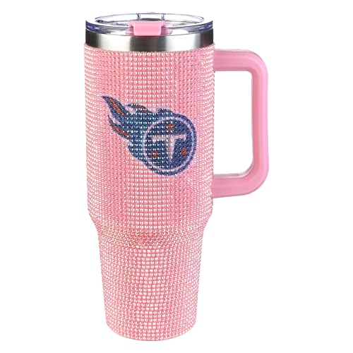 Image of The Memory Company Officially Licensed 40oz Pink Bling Game Day Tumbler, Tennessee Titans