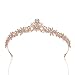 SWEETV Rose Gold Wedding Tiara for Bride - Princess Tiara Headband Pageant Crown, Bridal Hair Accessories for Women and Girls