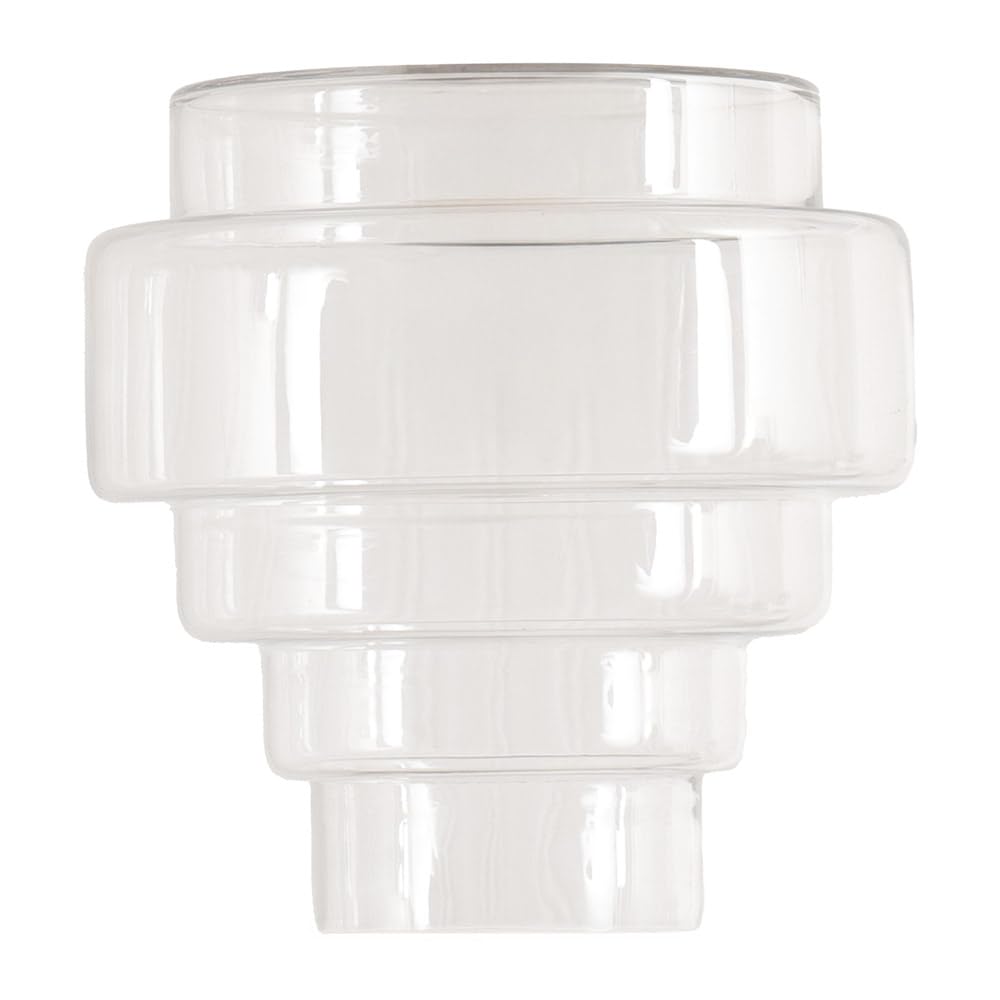 ValueLights | Lane Clear Glass 5 Tier Layered Easy Fit Ceiling Pendant Lamp Shade | Shades, Home Décor & Improvement Essential | 235mm Shade Width