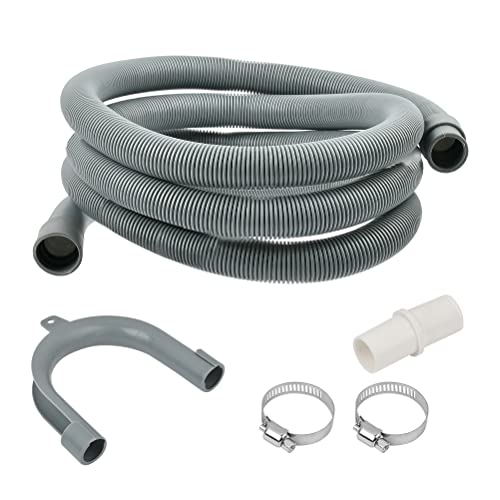 DODUOS 2.5M Washing Machine Drain Hose Extension Pipe Kit, Universal Replacement Drain Hose Extension Pipe Kit, Extra Long Washing Machine Hose Extension for Washing Machine Washer Dryer Dishwasher