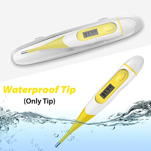 Oral Thermometer for Adults, Digital Thermometer for Fever (Yellow)