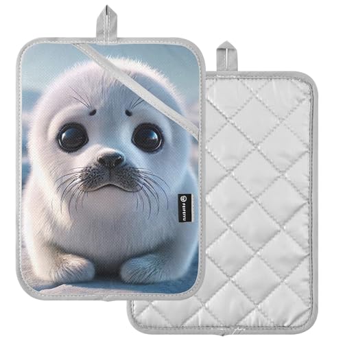 Joisal HEAT RESISTANT POTHOLDER Cute Seal Animal Print Pot Holders Mat Heat Resistant Cute Potholders & Oven Mitts thumb #1