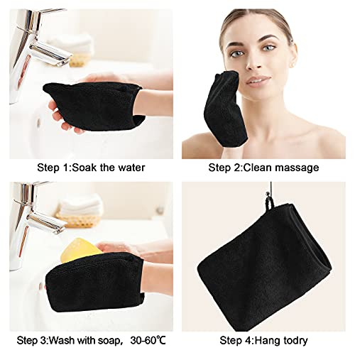 PHOGARY Microfiber Body Wash and Face Mittens #TOP30