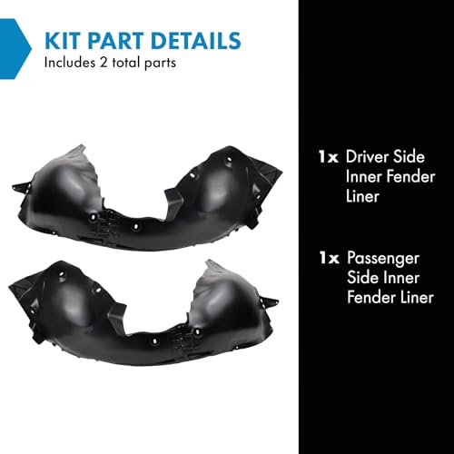 Image of TRQ Inner Fender Liner Set Compatible with 2011-2017 Buick Regal GM1248283 GM1249283