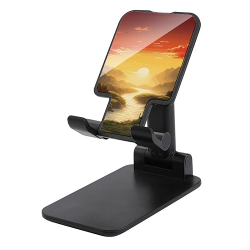 Support de téléphone pliable imprimé soleil levant réglable pour bureau