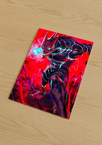 Image of NIJUKA Anime Printed A4 Size Metal sheet Poster For Home And Room Decoration | For Anime Art Fans Boys And Girls (Super Power Full Punch Kaiju NO 8)