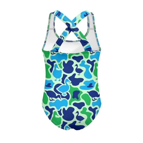 Image of Xpyiqun Swimsuit for Girls One Piece Bathing Suits Size 5-14 Sleeveless Swimwear Cross Shoulder Strap Swimming Wear