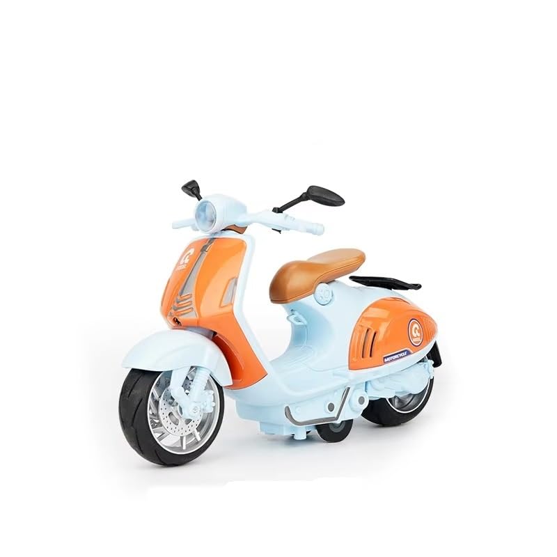 Image of FEXXA Police Motorcycle Toy - Pull Back Motorcycle Toys, Tiny Gift with Music Lighting, Latte Motorcycles Toy for Kids Boys Age 3-8 Year Old [Multicolor] (Little Bike-Blue)