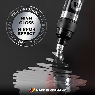 Molotow liquid chrome marker (with special ink for real mirror effect). 2 Piece 1 und 2 mm