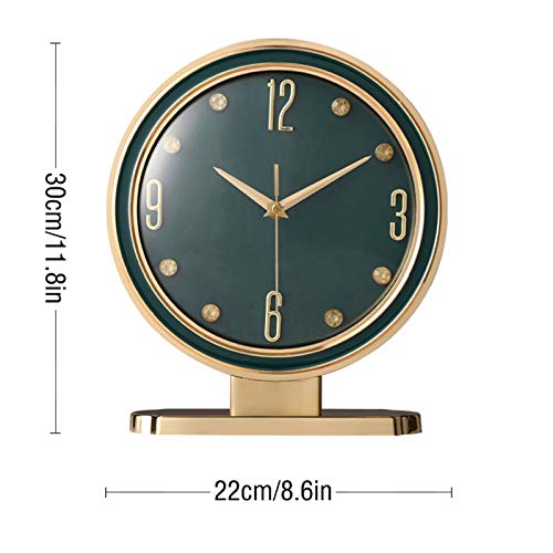 Relojes péndulo for sala estar modernos hechos de aleación y cuero verde 3