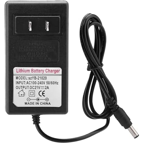 21V 2A Lithium Battery Charger, 21 Volt Power Adapter for Headlight, Toy Car, Balance Car - AC 100-240V Adapter with LED Indicator (US Plug 50Hz/ 60Hz)