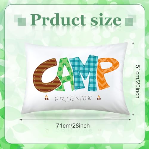 Image of Moukeren Camp Friends Girl Autograph Pillowcase Summer Camp Pillowcase Travel Pillow Case Travel Pillow Cover for Kids Package Stuff Essentials Sleepaway Accessories (Many Colors,1 Pcs)