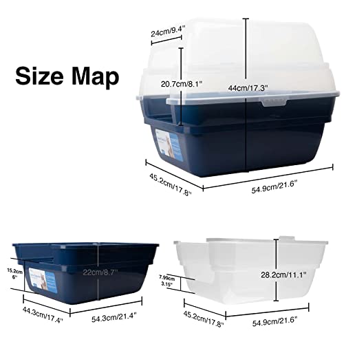 Caja de arena para gato grande plegable con tapa transparente miniatura 2