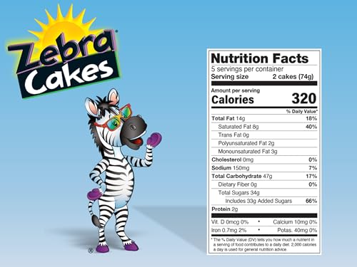 image for Little Debbie Zebra Cakes, 10 Twin-Wrapped Cakes, 13.0 OZ Box, 130 Oun