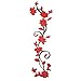 Gosear Acrilico Rosa Fiori Stile Parete Decalcomania Adesivo Carta da parati 3D Visual Effetto per Vivere Camera Ingresso Camera da letto Casa Decorazione Rosso
