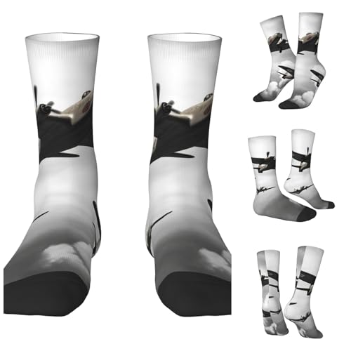 LZQPOEAS World War Athletic Socks Unisex Cushioned Crew Socks Hiking Running Calf Sock Soft Above Ankle Sock