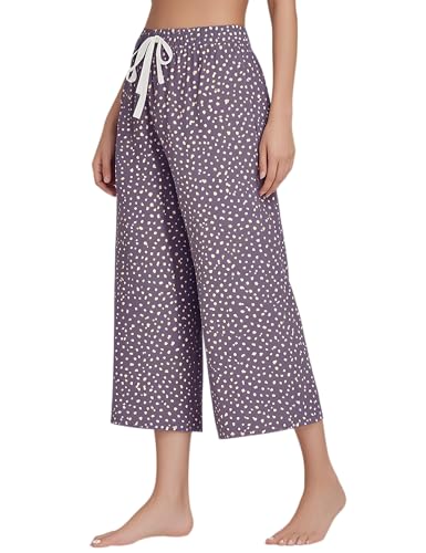 Image of CYZ Comfortable Cotton Capri Woven Pajamas for Women, Casual Capris for Women, Perfect for Daily Wear and Sleepwear