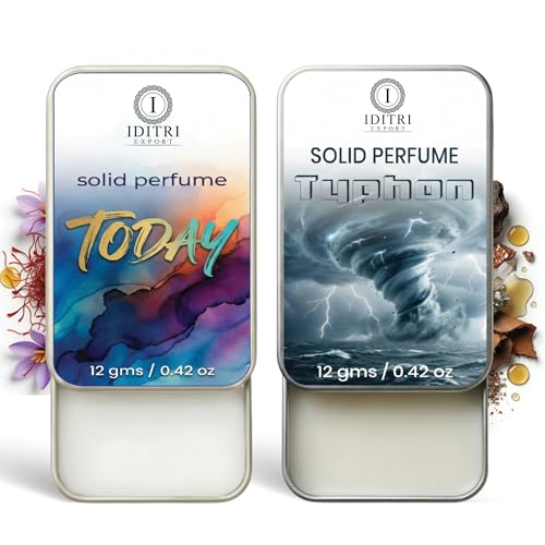 Image of IDITRI EXPORT Solid Perfume |Typhon&Today Alcohol Free Wax Perfume Balm, Long Lasting | Pocket Tin 12g, Pack Of 2| Non Greasy Smooth Glide, Travel Friendly Men And Women