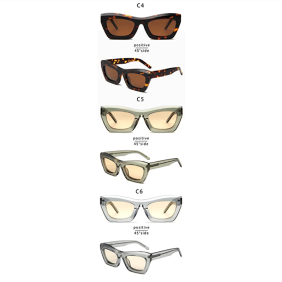 Occhiali da sole polarizzati spessi da uomo in acetato a occhi di gatto da donna, alla moda UV400