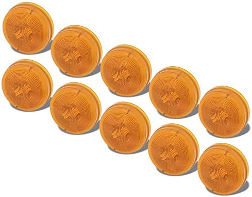 10PCs Truck-Lite 30200R 30 Series PL-10 PC 2" Round Incandescent Grommet Mount Utility Light Marker Clearance Light (12V Red Polycarbonate)