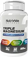 Triple Magnesio Quelato Dimalato Citrato Nutrivale (60 Cápsulas)