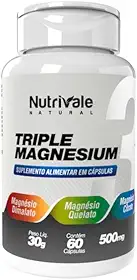 Triple Magnesio Quelato Dimalato Citrato Nutrivale (60 Cápsulas)