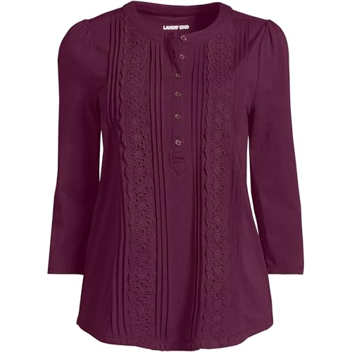 Lands' End Women's 3/4 Sleeve Lightweight Jersey Embellished Top3